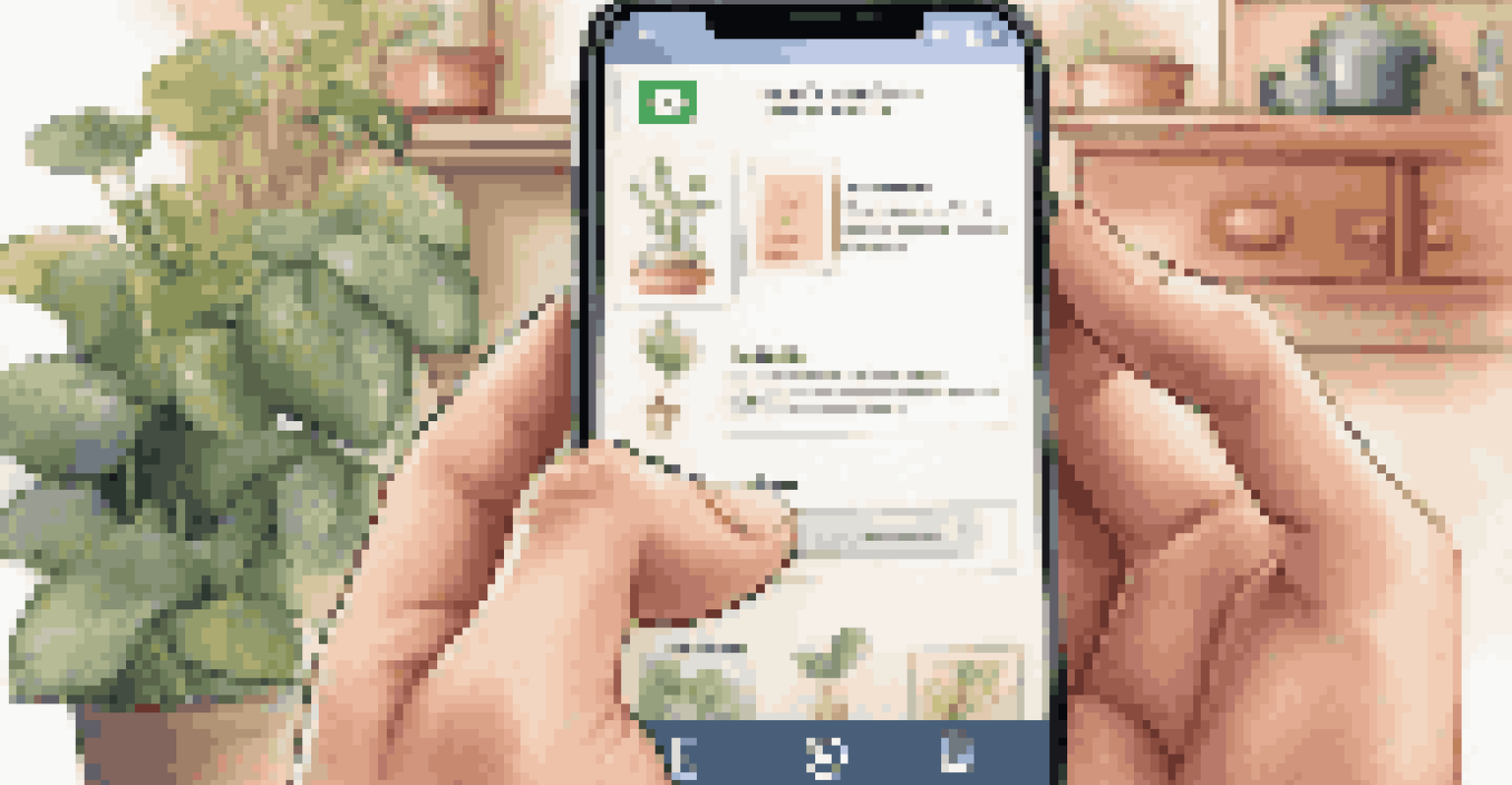 A close-up of a hand holding a smartphone with a privacy settings menu, set in a cozy home environment.