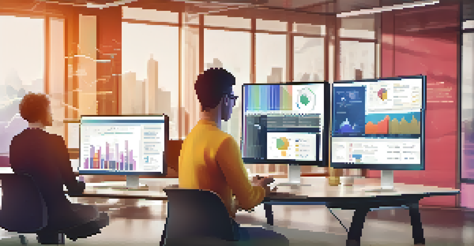 A close-up of a computer screen showing a real-time data analysis dashboard with charts, in a collaborative workspace.