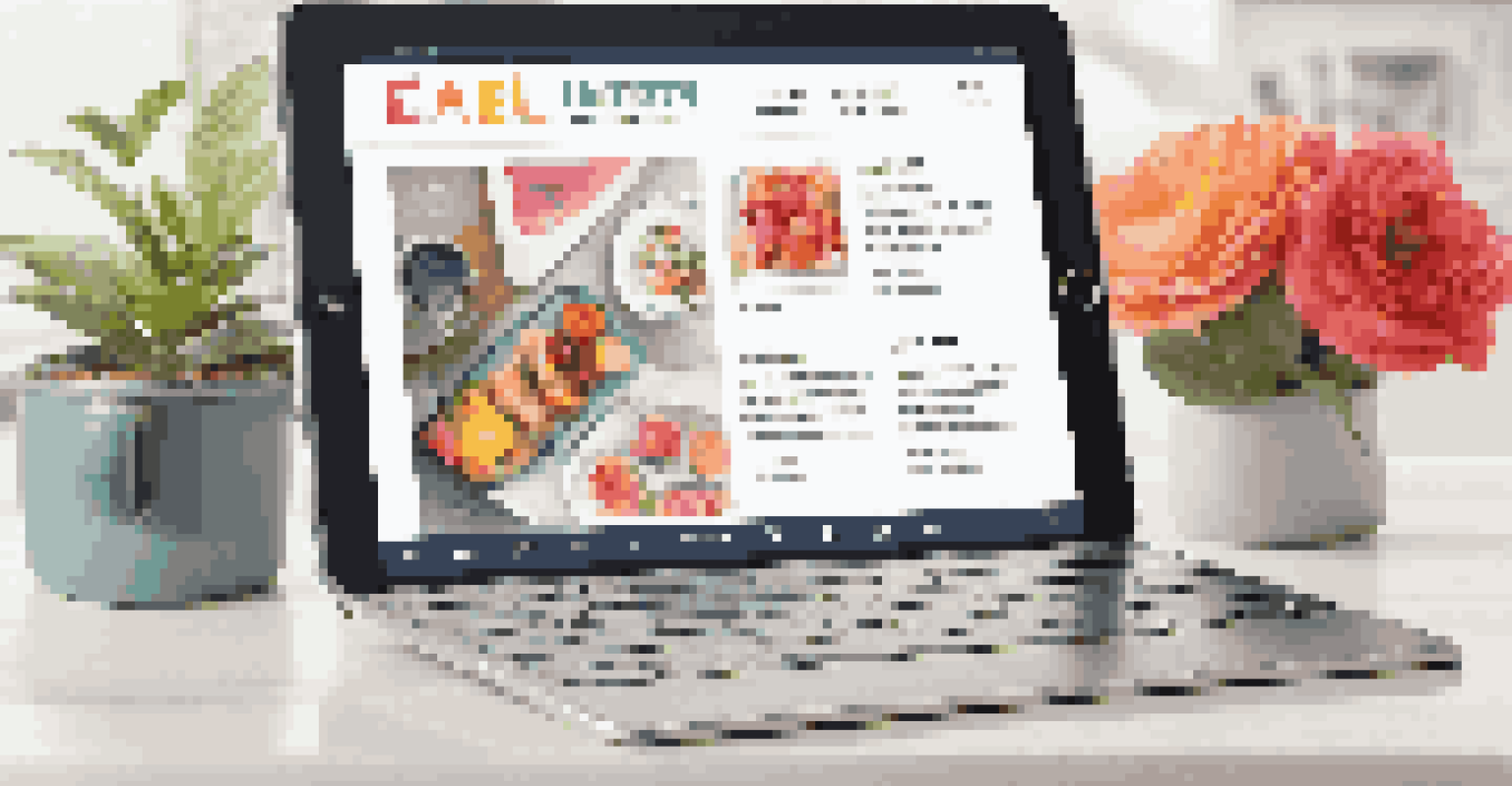 A digital tablet displaying an attractive email marketing newsletter with personalized offers and vibrant product images.