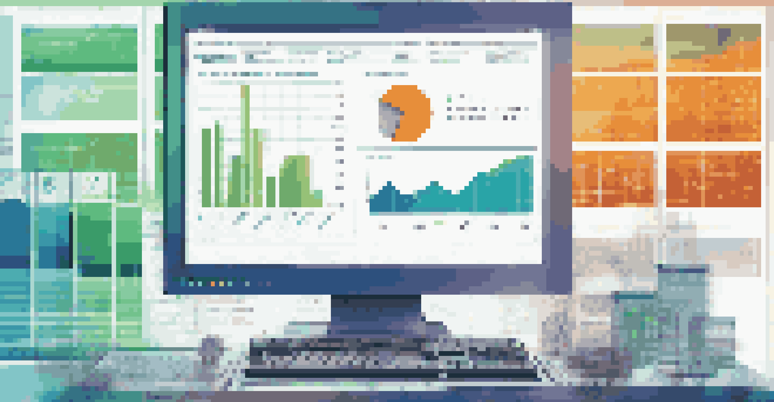 Close-up of a computer screen with data analytics charts for supply chain management.