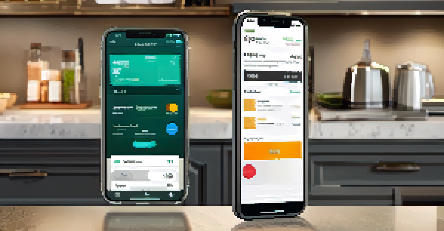 A digital wallet on a smartphone next to a traditional wallet on a countertop.