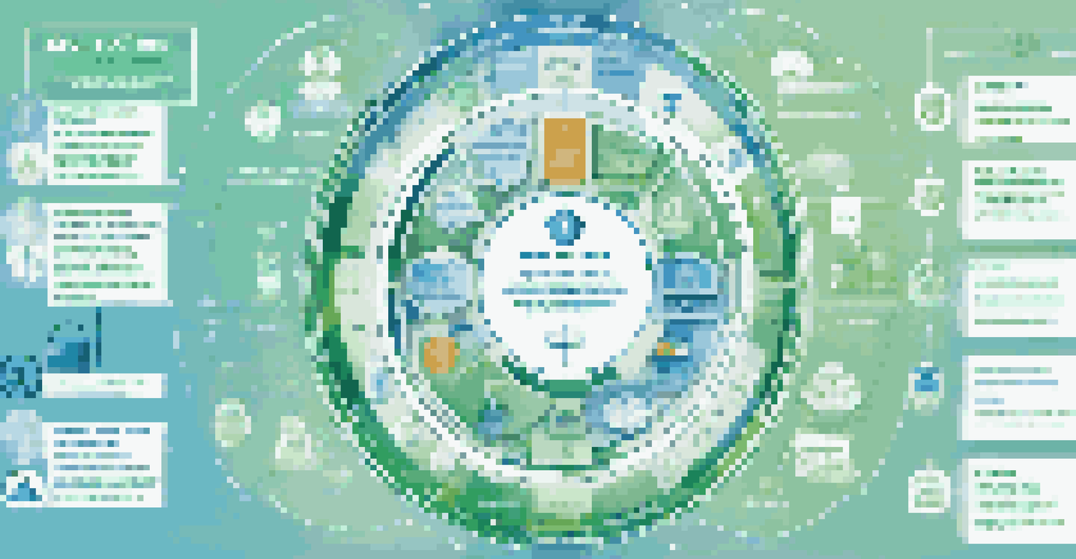 An infographic illustrating the Zero Trust Architecture model with a central shield and various security icons.