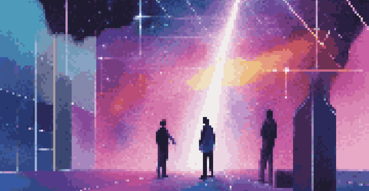 An illustration of secure communication with glowing light beams and data integrity symbols.