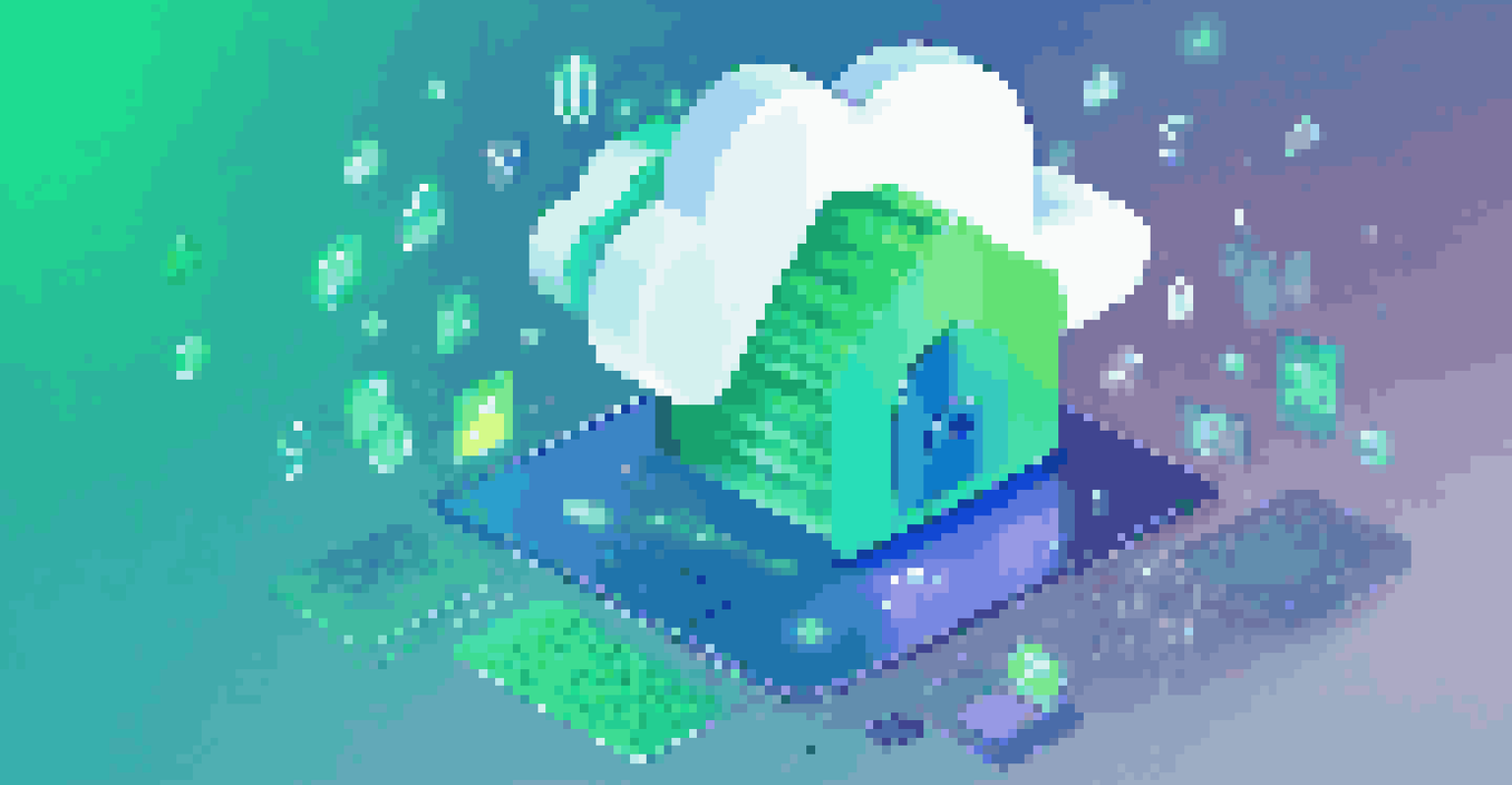 An abstract image depicting a cloud with a lock, surrounded by digital icons representing data protection.