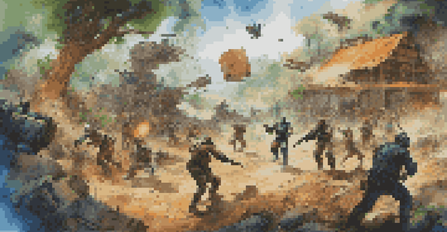 Players engaged in an intense battle royale game with realistic characters and a lush landscape, showcasing dynamic action.