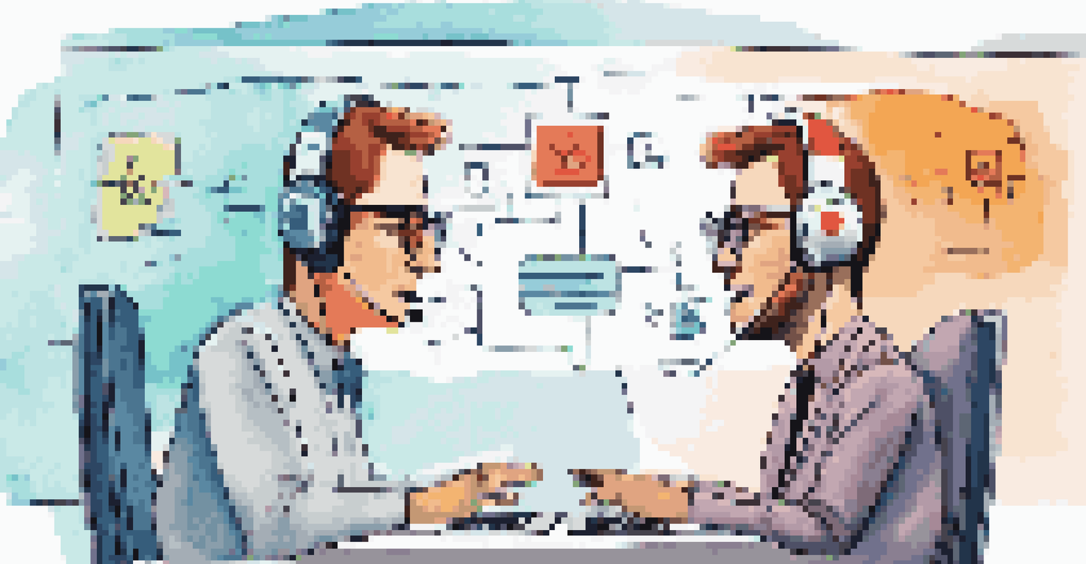 A split-screen image contrasting automated customer service with a friendly human interaction.