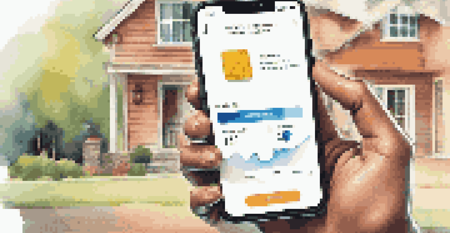A hand holding a smartphone with a blockchain identity app in a warm home environment.