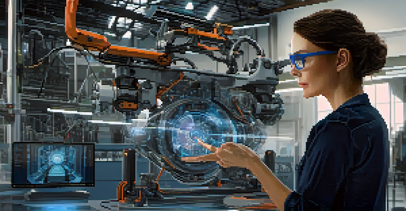 An engineer using augmented reality to interact with a digital twin of a machine.