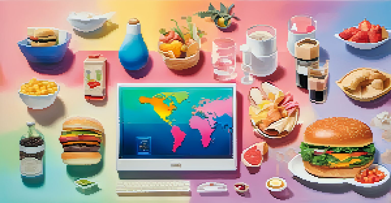 An abstract representation of personalized recommendations with icons of various interests on a pastel background.