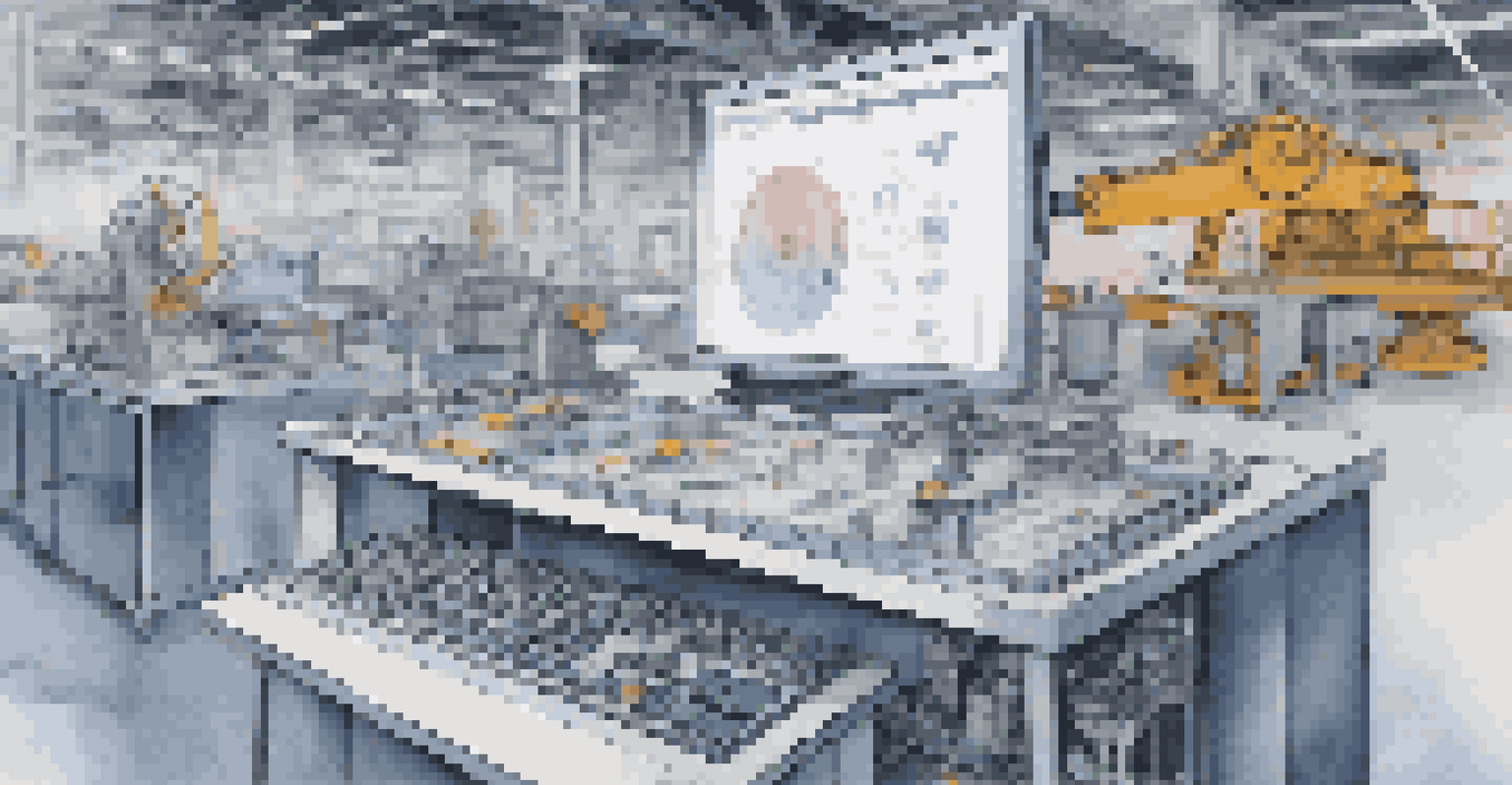 A close-up of an industrial IoT device with data streams visualized around it in a workshop setting.