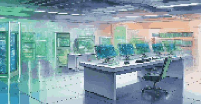 A modern laboratory featuring a futuristic quantum computer, with glowing qubits and high-tech equipment under soft white lighting.