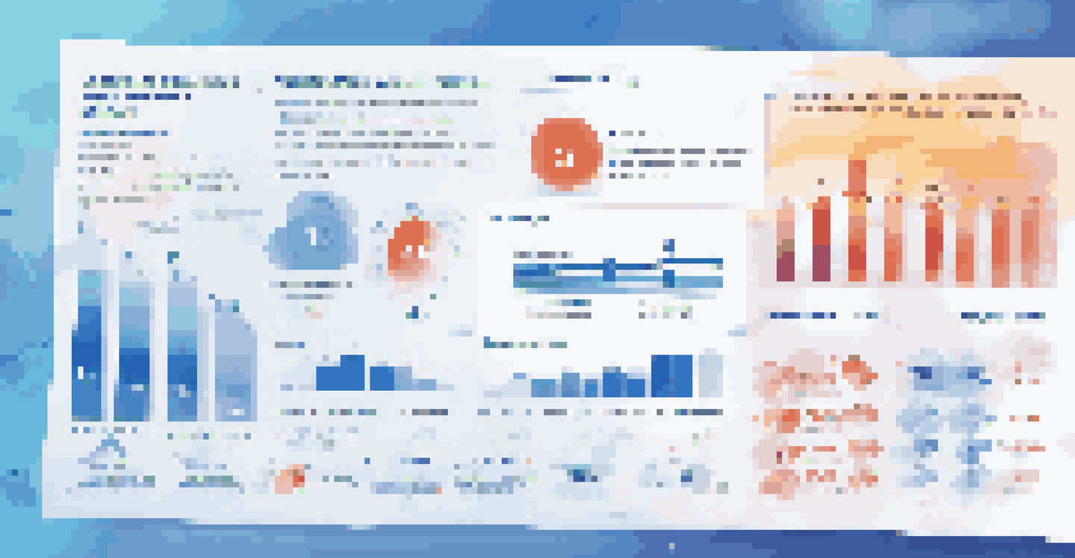 An infographic displaying key metrics for social media ads, with icons and bold text on a blue and white gradient background.