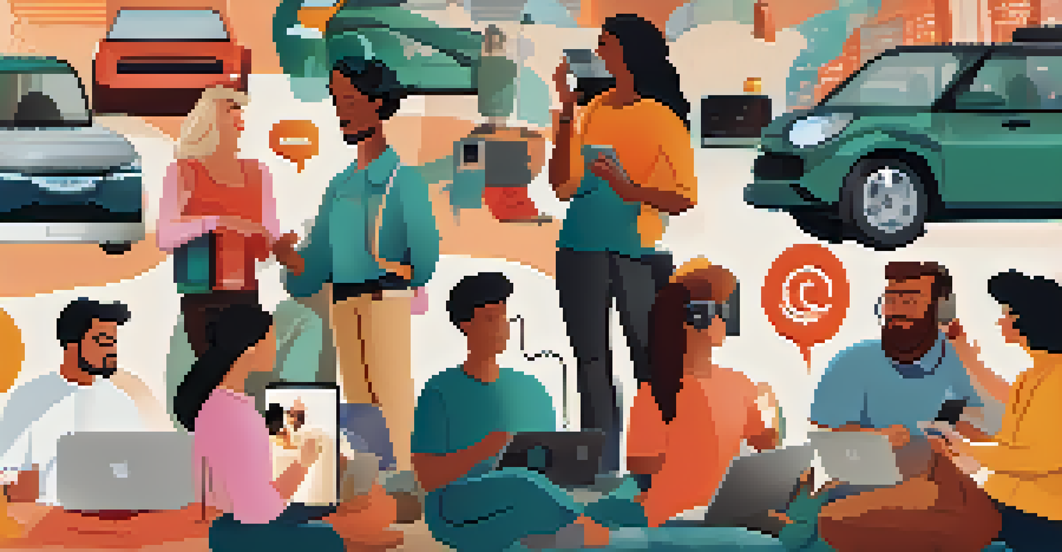 An illustration of diverse people interacting with voice recognition technology on different devices, highlighting various accents.