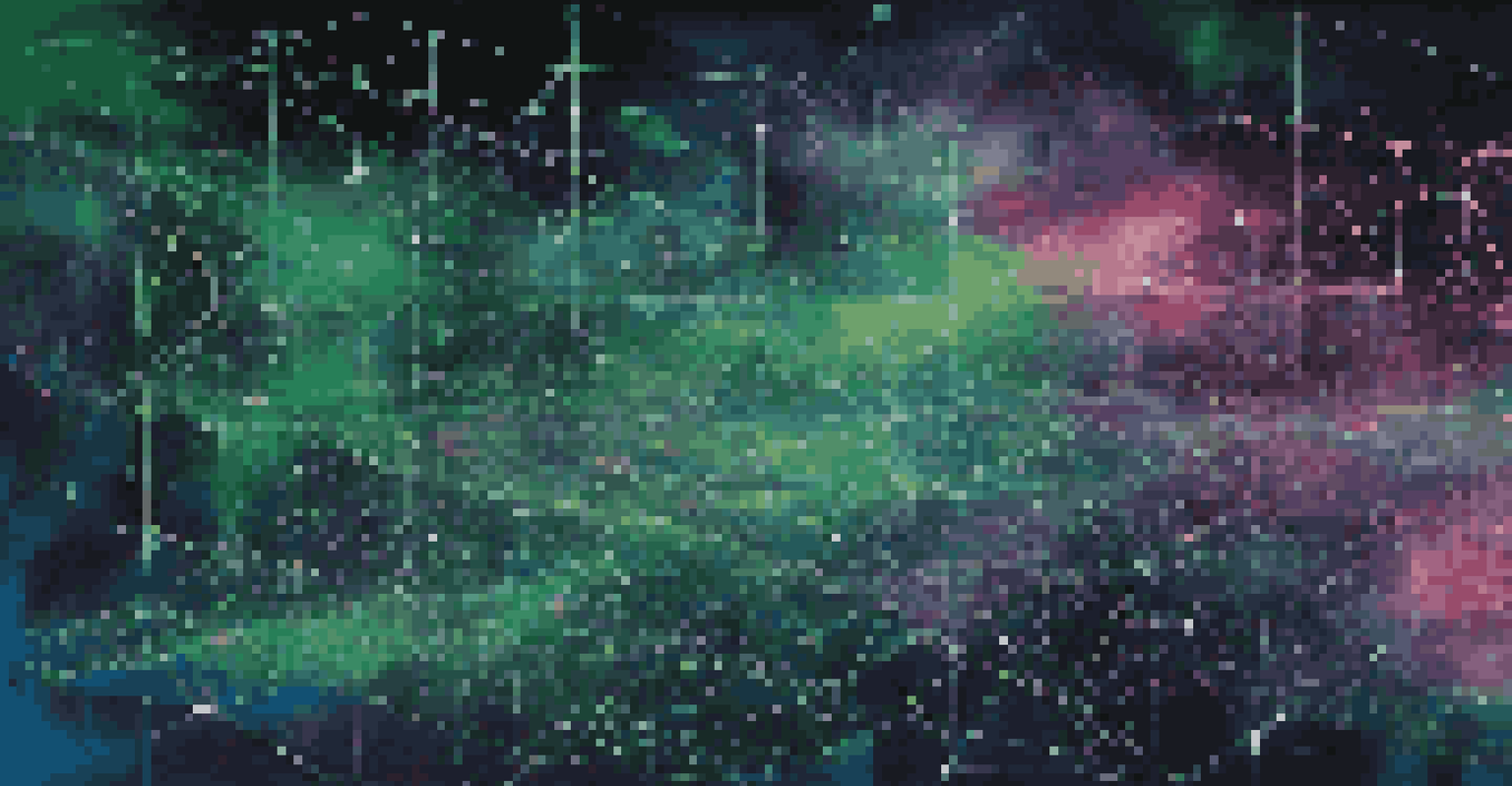 An abstract digital landscape depicting interconnected nodes and data streams, illustrating the complexities of the internet and cybersecurity.