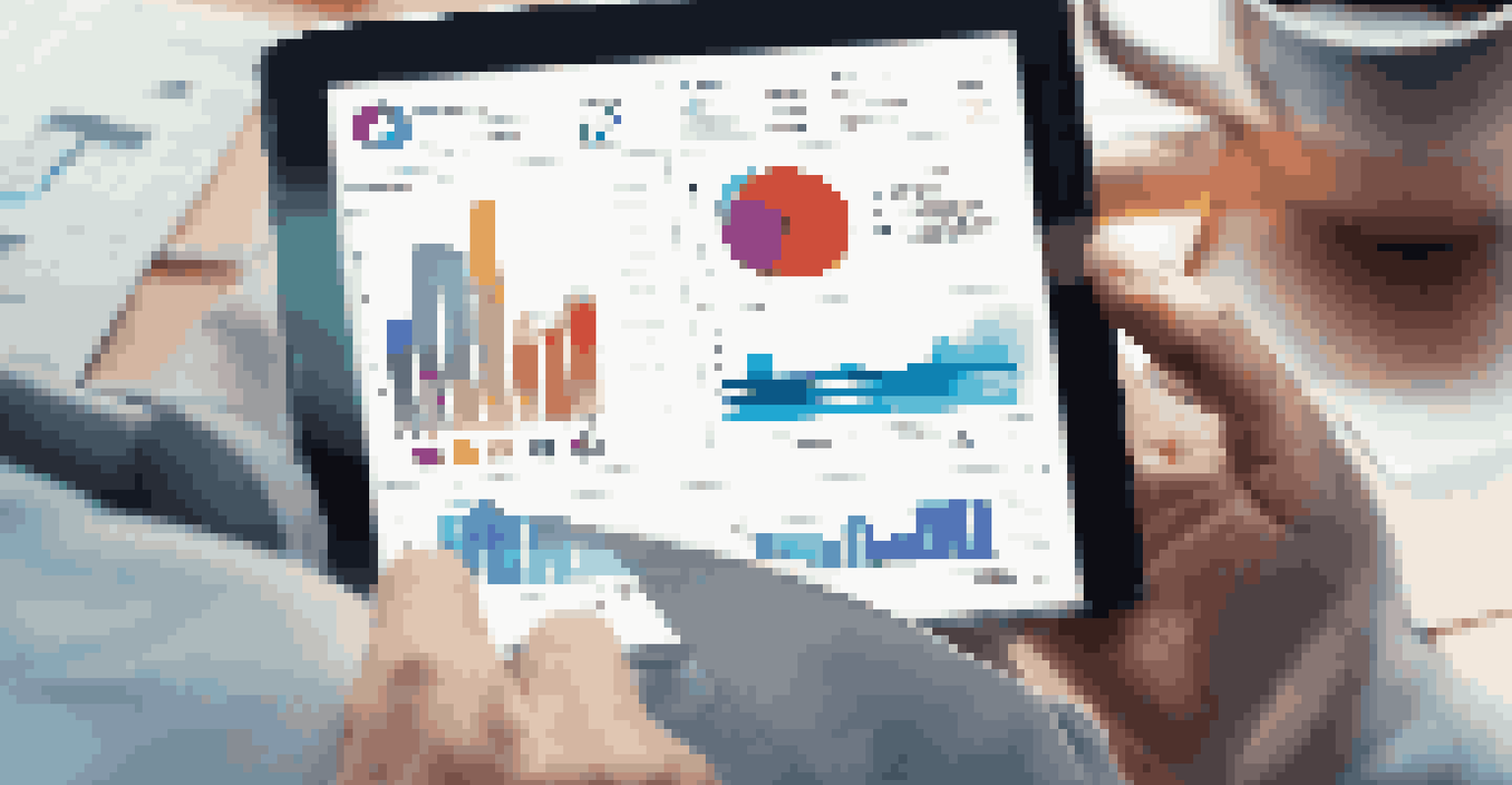 Close-up of hands using a tablet showing ITSM maturity model metrics, with a modern workspace in the background.