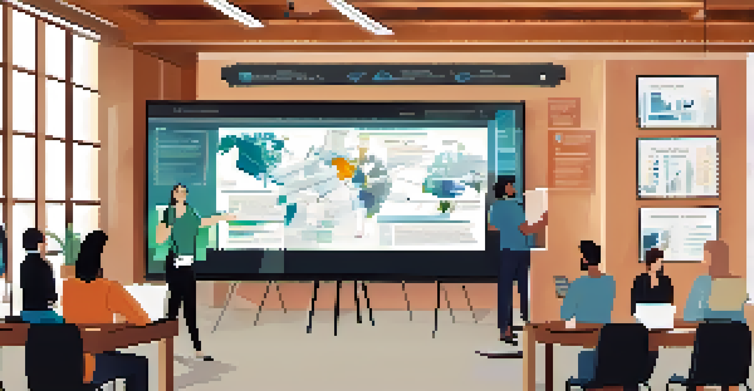 A diverse group of users participating in a workshop on privacy management, with an instructor and a large screen displaying key information in a modern, well-lit room.