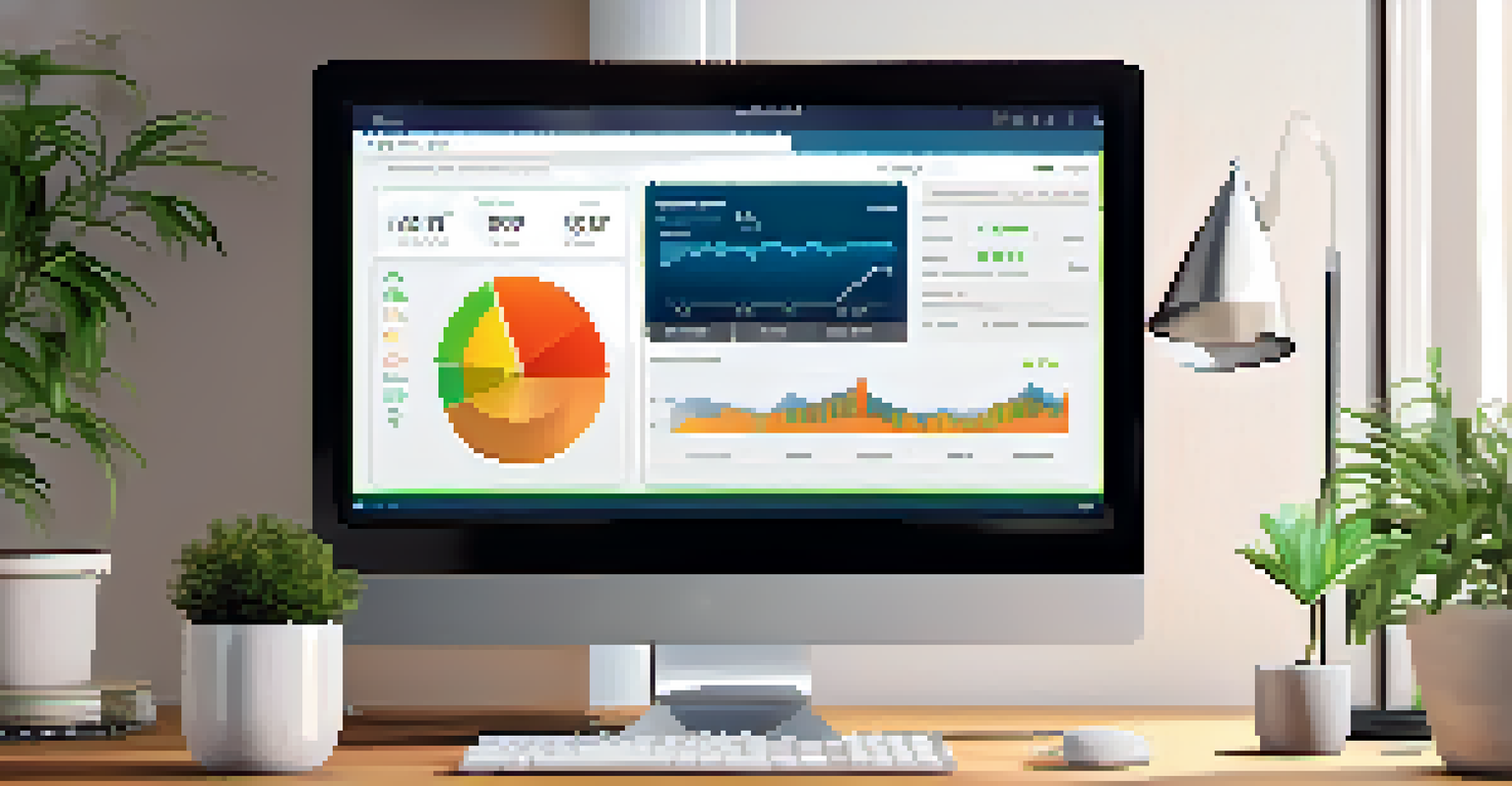 A close-up view of a computer displaying an e-wallet dashboard in a home office.