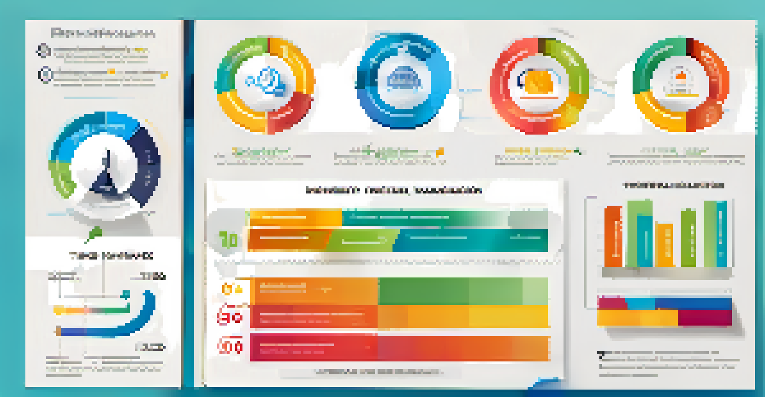Infographic illustrating key metrics for measuring ROI in Digital Asset Management with icons.
