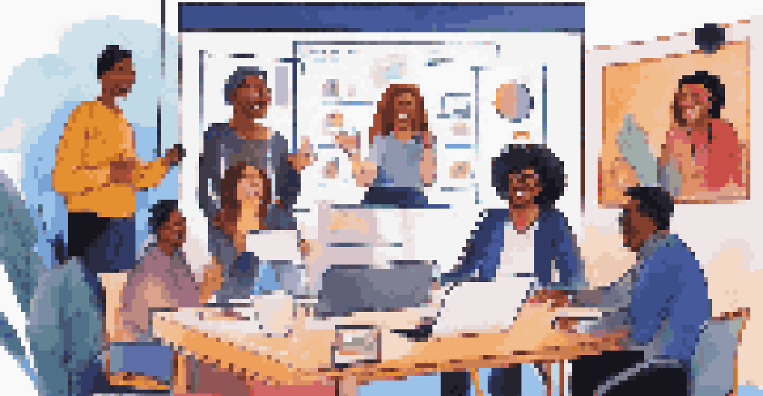 A vibrant virtual brainstorming session with multiple participants on a video call, showcasing enthusiasm.