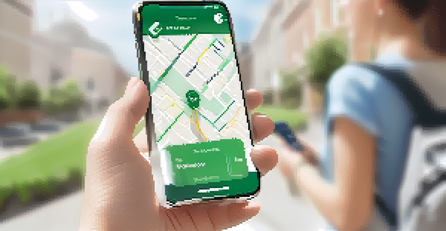 A close-up of a smartphone displaying a live tracking app for deliveries, with a map and notifications.