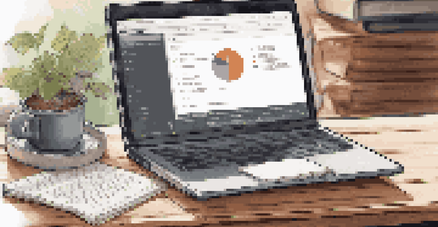 An open laptop showing Jupyter Notebook with graphs, surrounded by research papers and a coffee mug in a well-lit workspace.