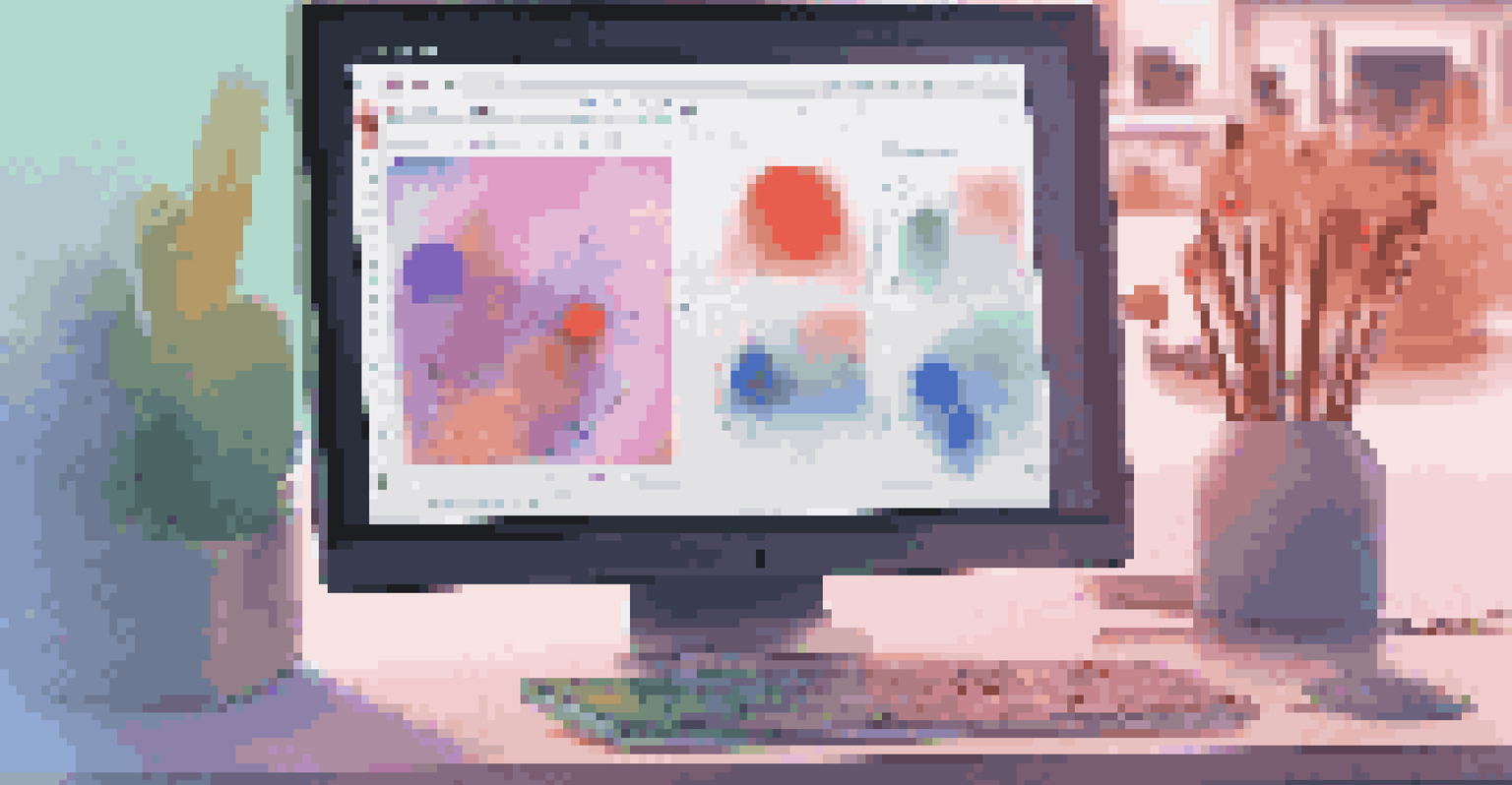 Close-up of a computer screen displaying an interactive mobile app prototype in design software.