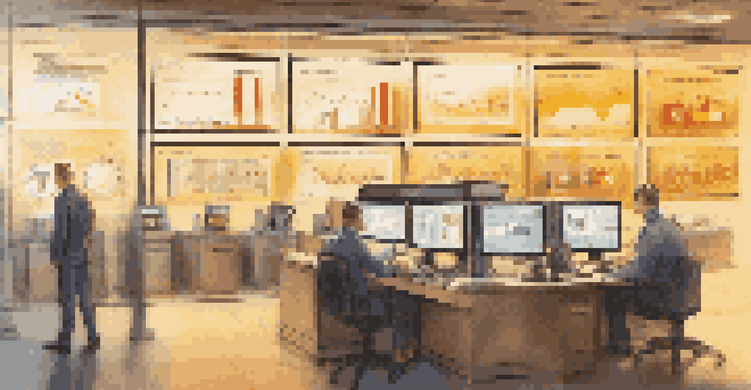 A bank's security room with monitors showing real-time transaction monitoring using AI technology.