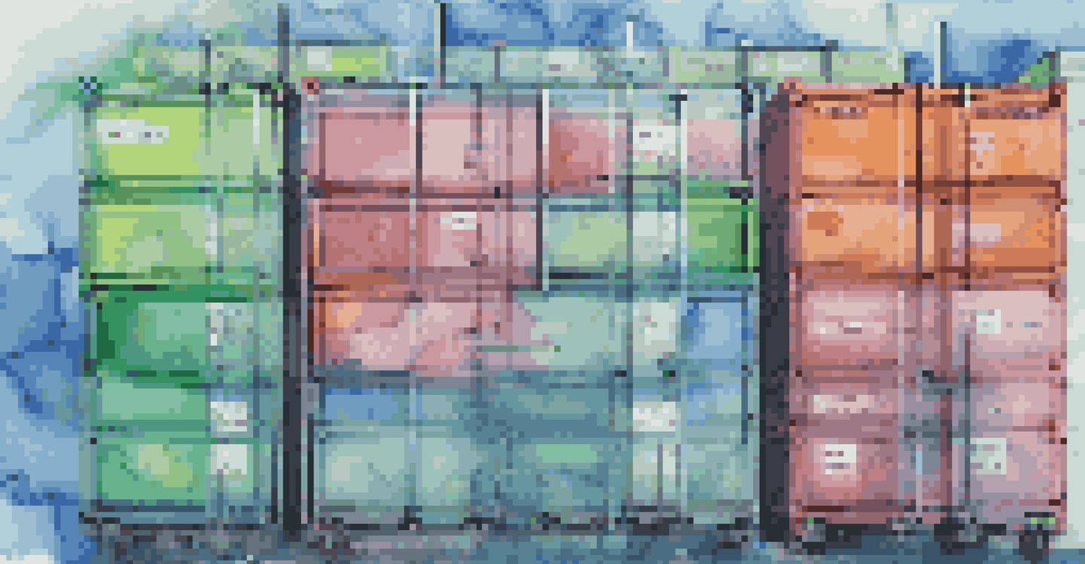 An abstract image showing colorful containers representing software applications, labeled with programming languages, against a soft blue and green digital circuit background.