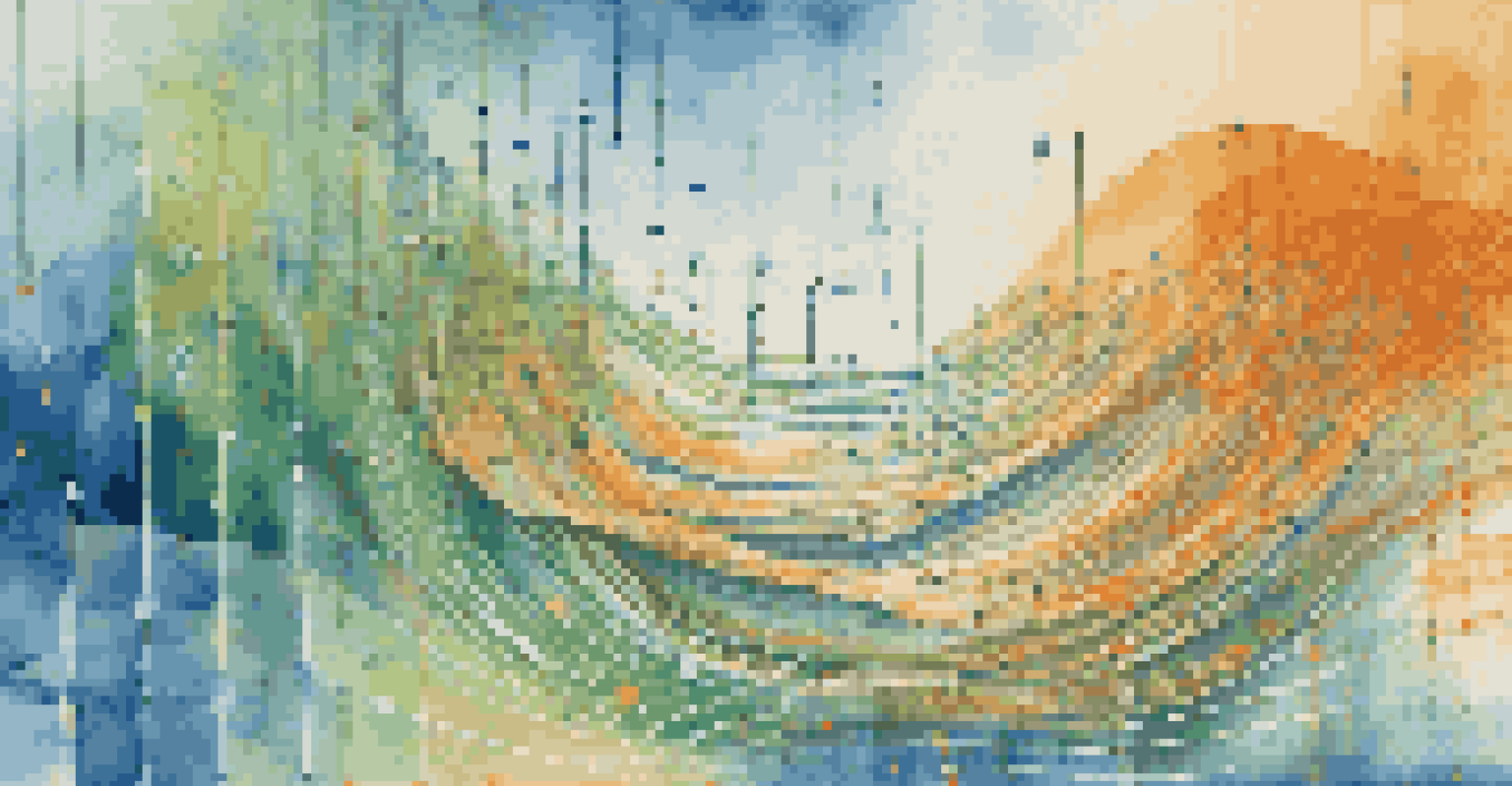 An abstract digital landscape with colorful data streams, binary code, and graphs illustrating the concept of personalization algorithms.