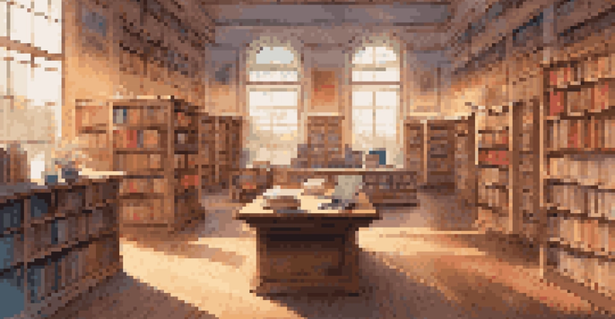 A cozy library with books and digital screens, representing digital curation.