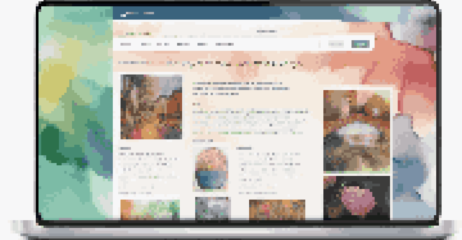 A computer screen displaying a colorful and organized blog homepage with articles.