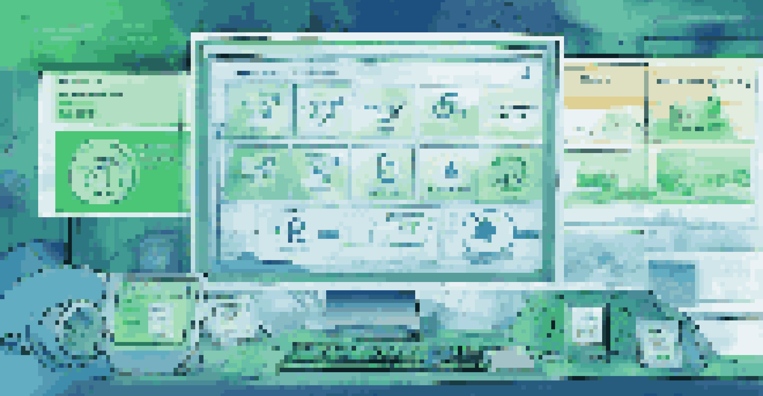 An abstract digital dashboard illustrating a disaster recovery plan with recovery objectives, set against a blue and green background with technology icons.