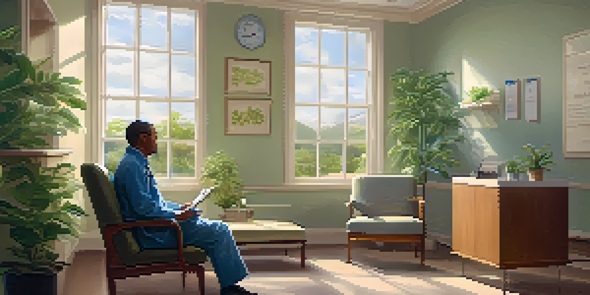 A patient and healthcare provider having a collaborative discussion in a warm, inviting healthcare environment.