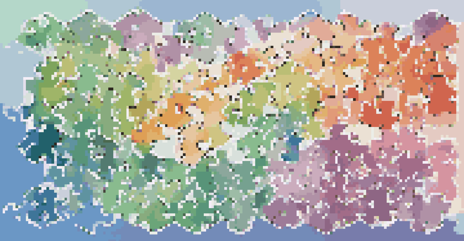 Abstract illustration of scalability in low-code platforms, with colorful puzzle pieces representing different software tools and a gradient blue to green background.