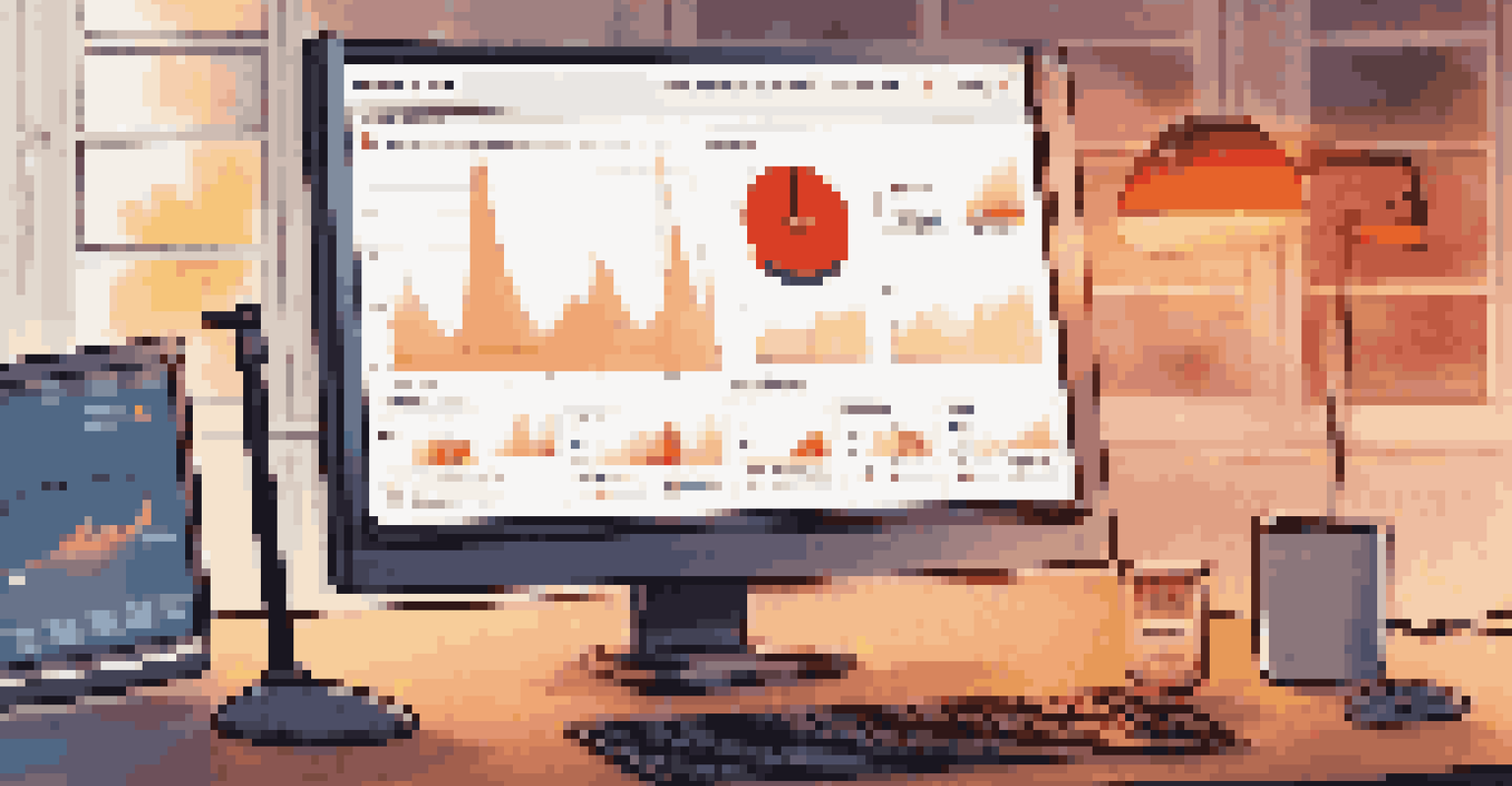 A close-up view of a computer screen with real-time alerts for fraud detection, showing graphs and risk scores.