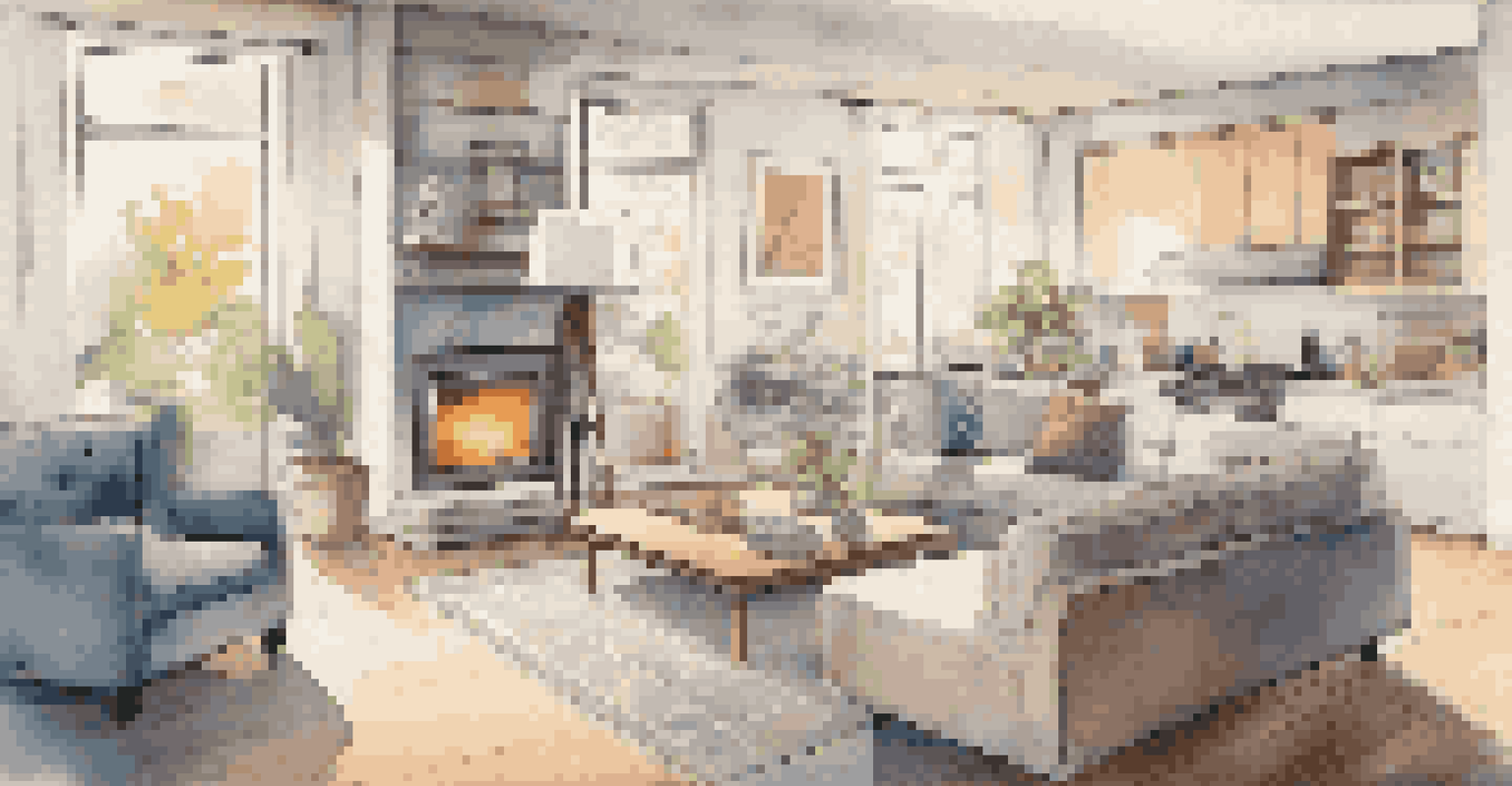 A cozy smart home interior with interconnected devices and a user adjusting settings on a tablet.