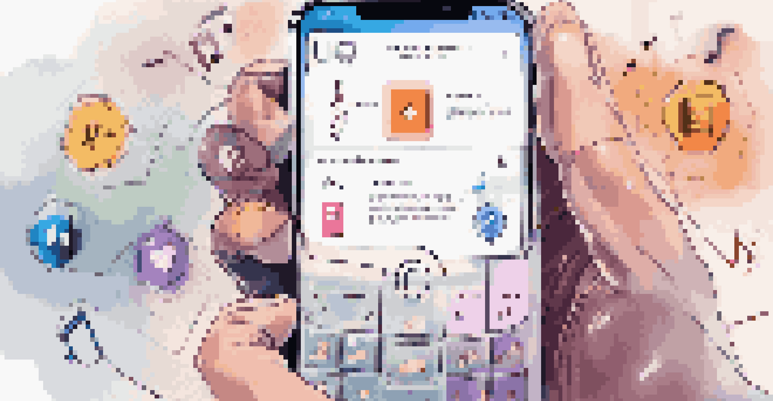 A smartphone screen showing a music app with blockchain elements and digital tokens, symbolizing artist-fan connections.
