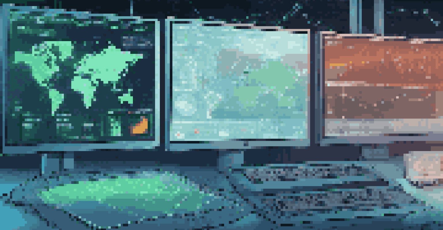 Close-up of a computer screen showing a cybersecurity dashboard with real-time threat detection alerts and metrics.