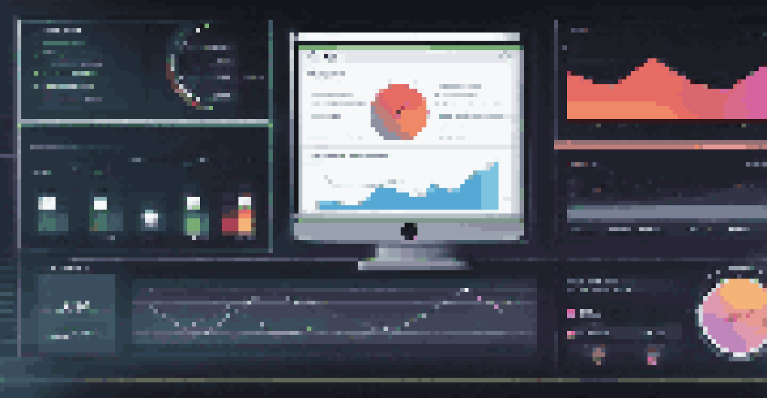A digital interface showing API management tools with graphs and metrics in a modern office.