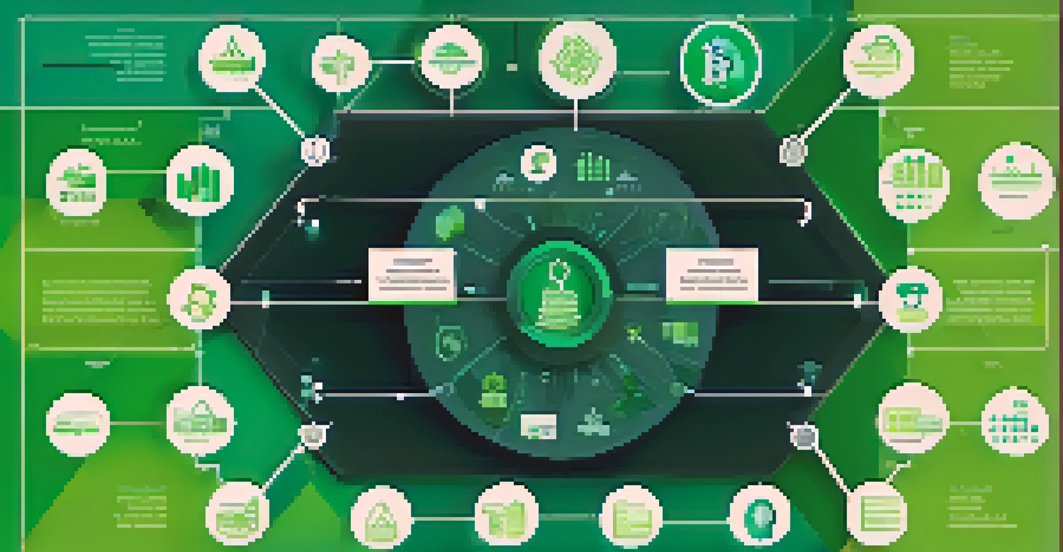An infographic showing the challenges of blockchain implementation with various icons and a color palette of green, blue, and white.