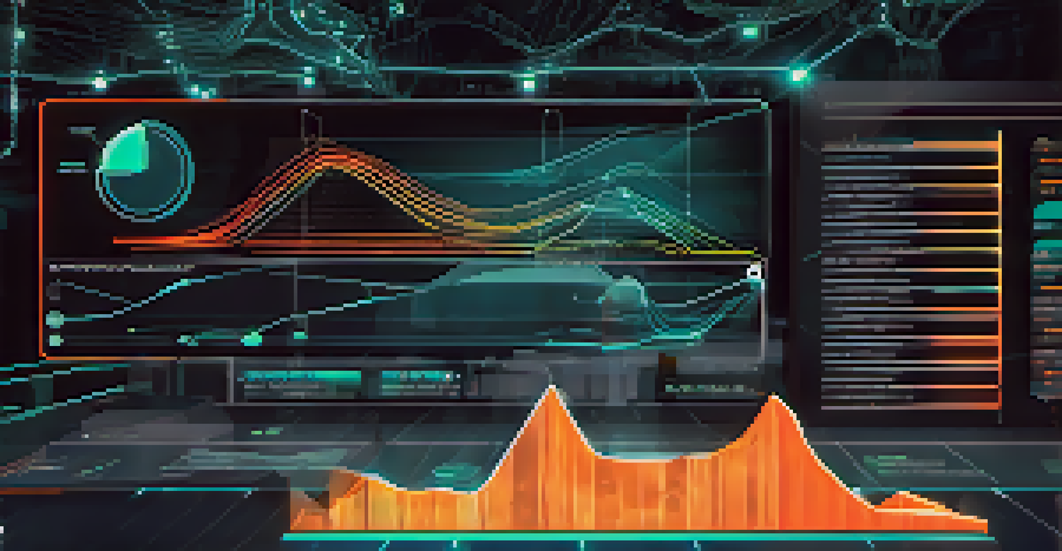A close-up of a digital interface showing real-time data synchronization in cloud systems, featuring graphs and charts in vibrant colors like teal and orange, designed to look modern and advanced.