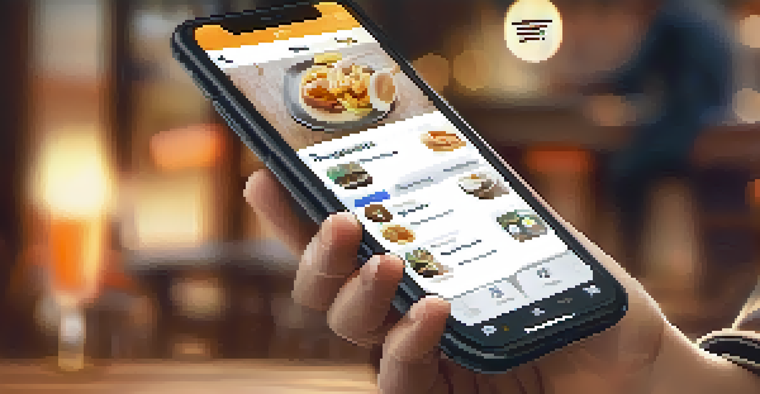 Close-up of a smartphone showing social media engagement metrics in a cozy cafe setting.