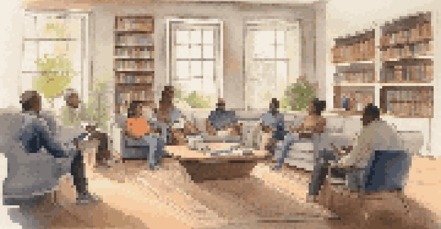 A remote training session in a cozy living room, with an instructor presenting on a large screen and a laptop on the coffee table.