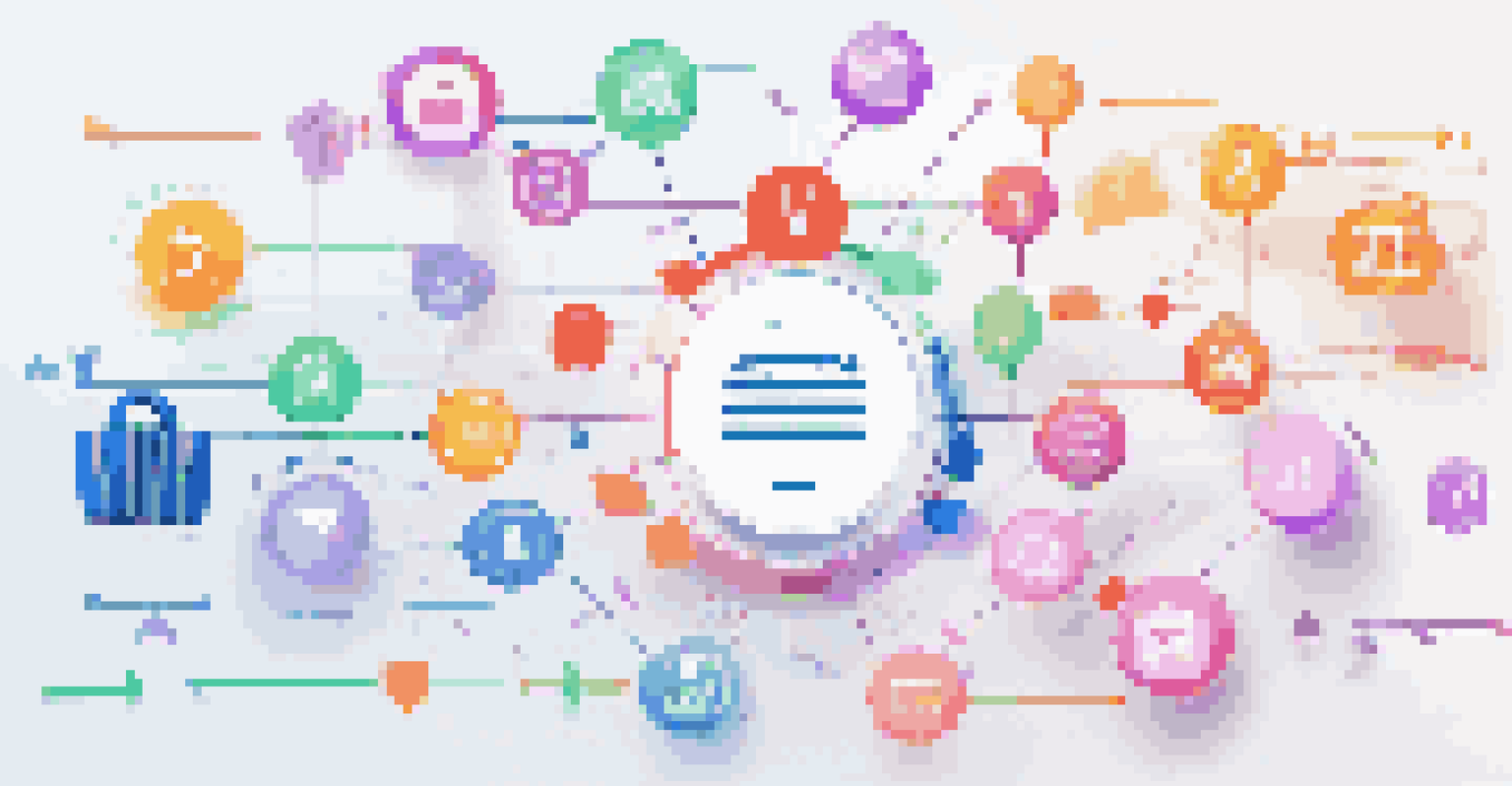 An infographic showing digital identity management concepts in e-commerce with icons and arrows.