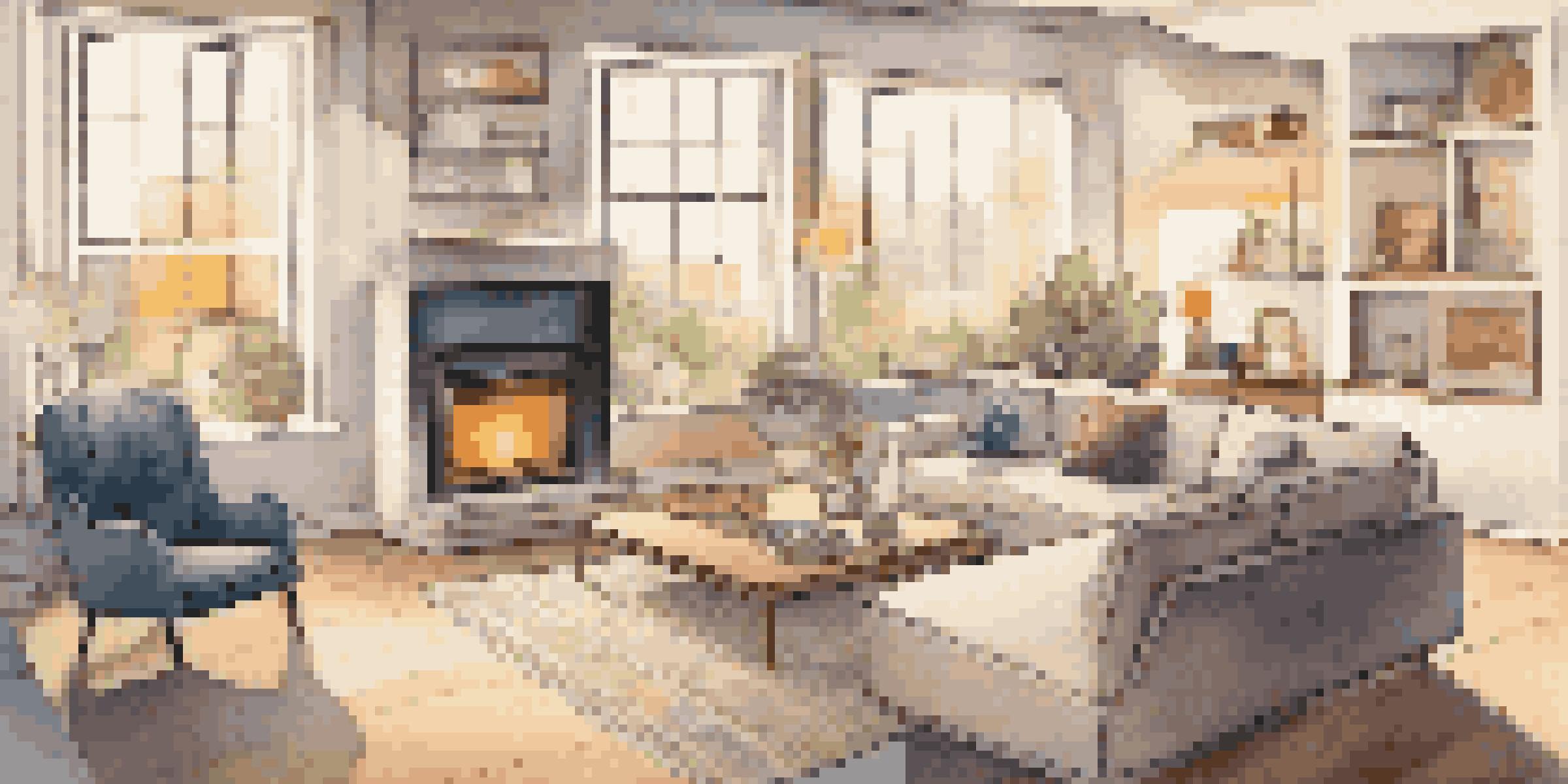 A bright modern living room filled with smart home devices and a cozy atmosphere.