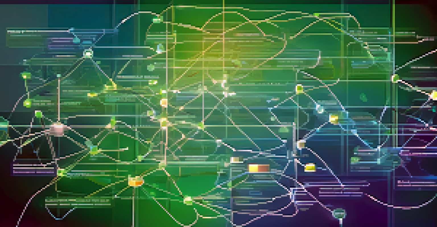An abstract graphic illustrating API interoperability with interconnected nodes labeled with protocols like REST, SOAP, and GraphQL on a blue-green gradient background.