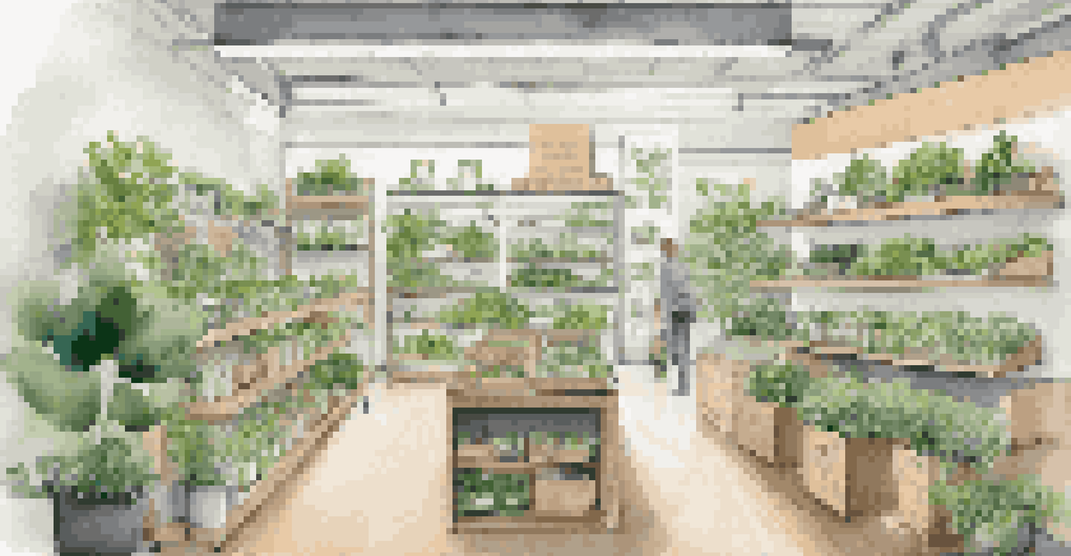 Eco-friendly products displayed in a modern retail store, emphasizing sustainability and environmental responsibility.