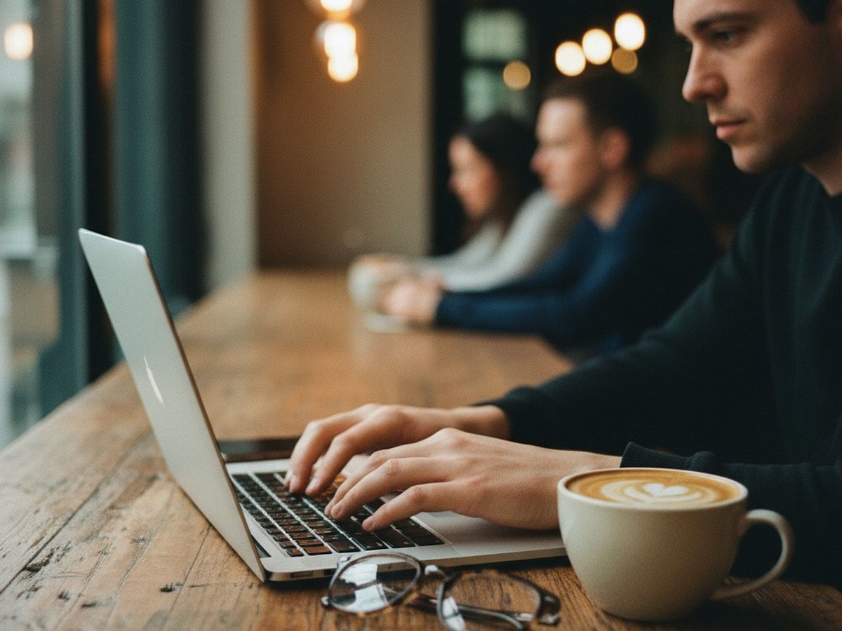 Geschäftskonto Freelancer am Laptop verwalten