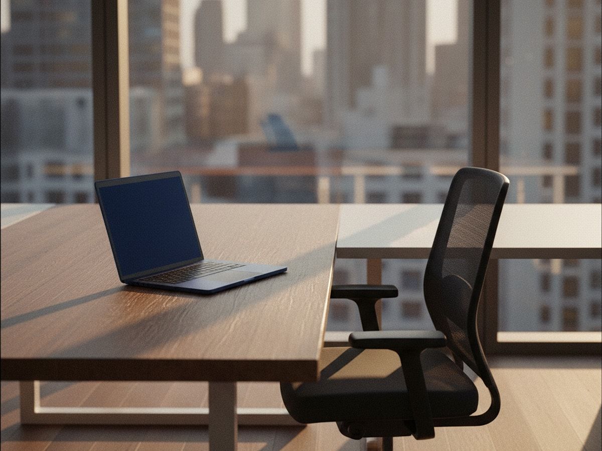 Apple MacBook Air 15 Zoll M3 in Mitternacht auf einem Holztisch