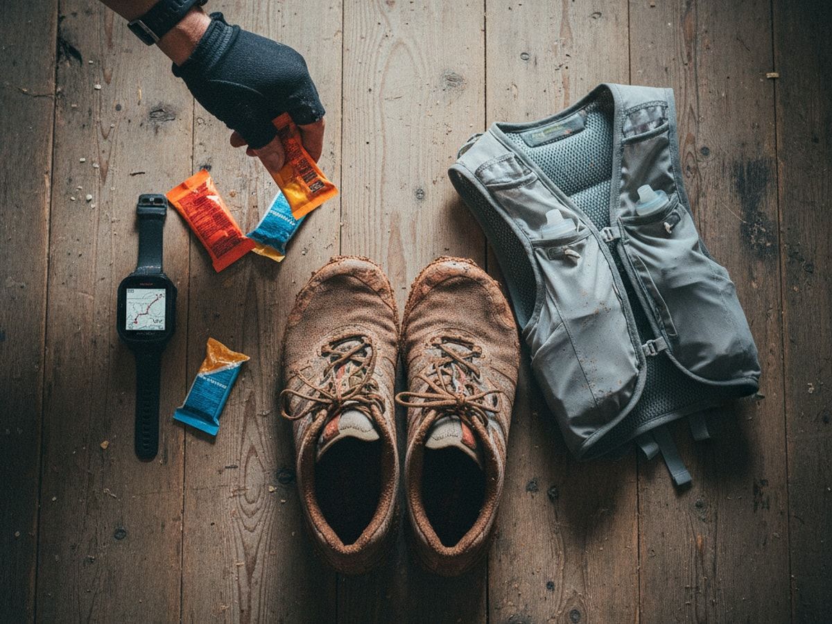 Läufer nimmt ein Energy Gel während der halbmarathon vorbereitung zu sich